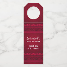 ファンシー&赤エレガント背景ありがスタイリッシュとう ボトルネックタグ