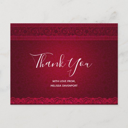 ファンシー&赤エレガント背景ありがスタイリッシュとう ポストカード (正面)