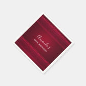 ファンシー&赤エレガント背景のスタイリッシュ誕生日 スタンダードカクテルナプキン (角)