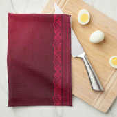 ファンシー&赤エレガント背景スタイリッシュ キッチンタオル (四つ折り)
