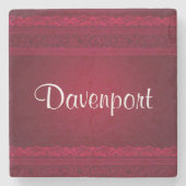 ファンシー&赤エレガント背景スタイリッシュ ストーンコースター (正面)