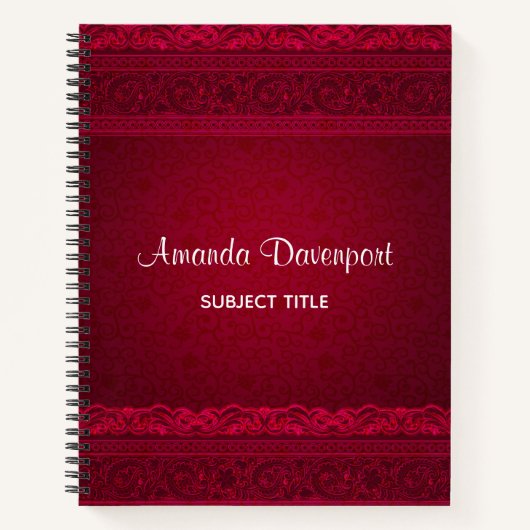 ファンシー&赤エレガント背景スタイリッシュ ノートブック (正面)