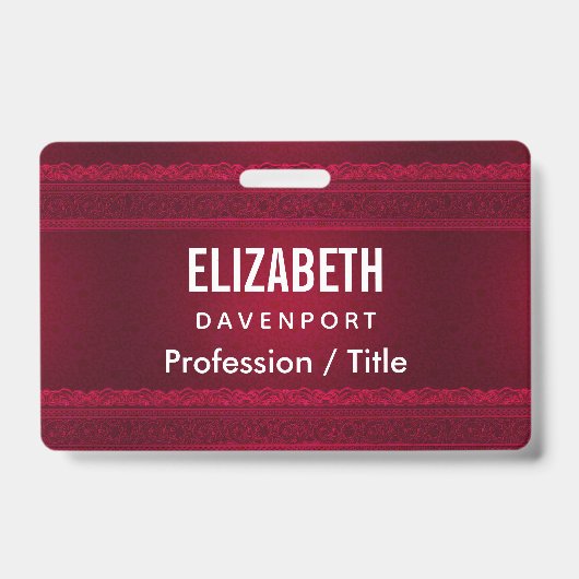 ファンシー&赤エレガント背景スタイリッシュ バッジ (表面)