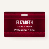 ファンシー&赤エレガント背景スタイリッシュ バッジ (裏面)
