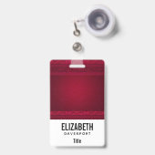 ファンシー&赤エレガント背景スタイリッシュ バッジ (正面（伸縮クリップ）)