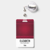 ファンシー&赤エレガント背景スタイリッシュ バッジ (裏面（伸縮クリップ）)
