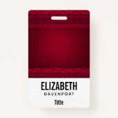 ファンシー&赤エレガント背景スタイリッシュ バッジ (裏面)