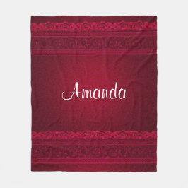 ファンシー&赤エレガント背景スタイリッシュ フリースブランケット