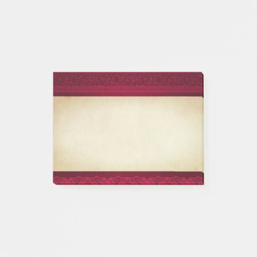 ファンシー&赤エレガント背景スタイリッシュ ポストイット (正面)