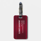 ファンシー&赤エレガント背景スタイリッシュ ラゲッジタグ (裏面縦)