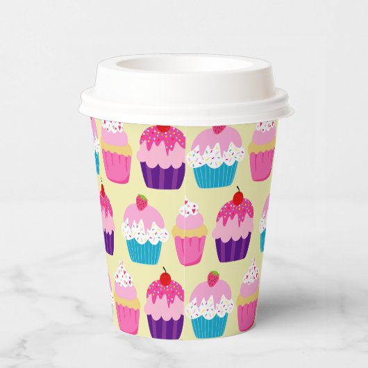 ファンシー、黄色カラフル誕生日のカップケーキ 紙コップ (右)
