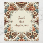 ファンシーButtercreamフローラのカスタマイズ ワインラベル (シングルラベル)