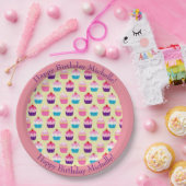 ファンシーCupcakesカラフル誕生日プレート ペーパープレート (パーティー)