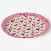 ファンシーCupcakesカラフル誕生日プレート ペーパープレート (アングル)