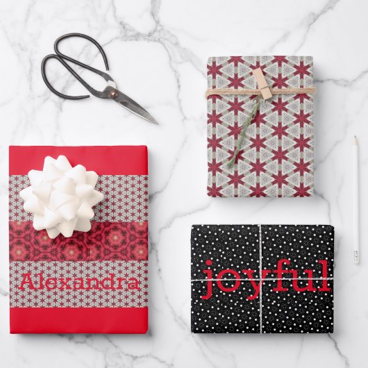 ファンシーHoliday Gift Wrap Presentationパッケージ ラッピングペーパーシート (正面)