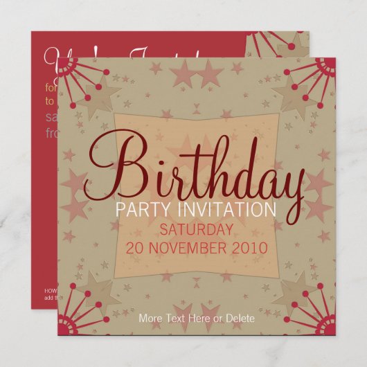 ファンスターズパーティー誕生日招待状 招待状 (正面/裏面)