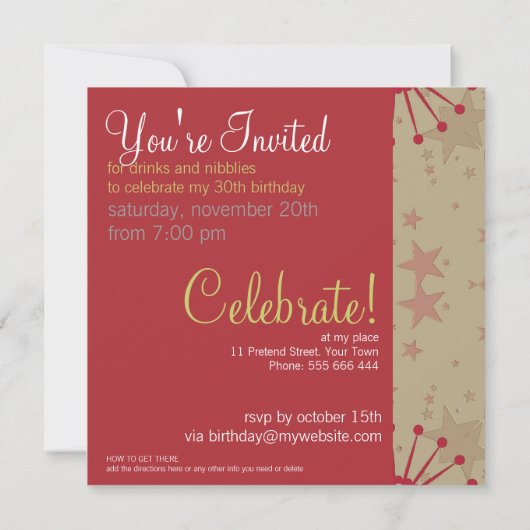 ファンスターズパーティー誕生日招待状 招待状 (裏面)