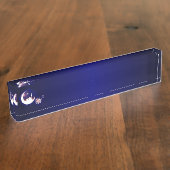 ファンスブルーの三日月のラマダンのモスク デスクネームプレート (側面)