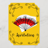 ファンスペインのコーナー招待状垂直 招待状 (正面/裏面)