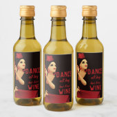 ファンスペインのブラックと赤のフラメンコのダンサー ワインラベル (ボトル)