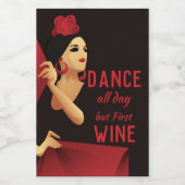 ファンスペインのブラックと赤のフラメンコのダンサー ワインラベル (シングルラベル)