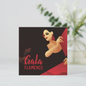 ファンスペインのブラックと赤のフラメンコのダンサー 招待状 (スタンド正面)