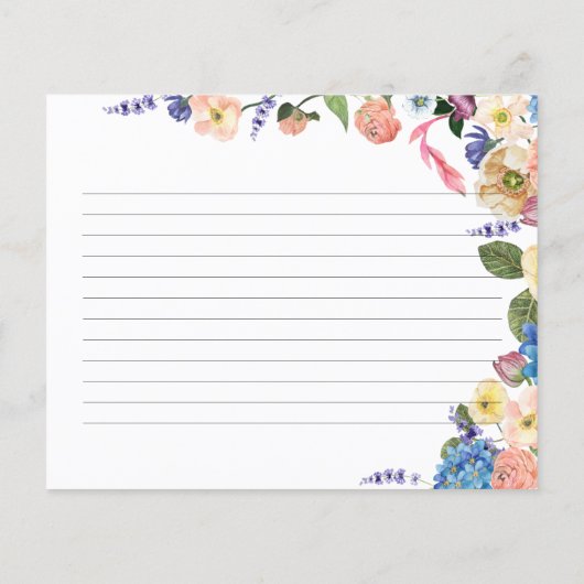 ファンタエレガントスティックフローラブライダルシャワーレシピカード (裏面)