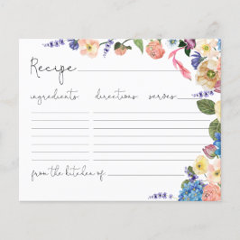 ファンタエレガントスティックフローラブライダルシャワーレシピカード