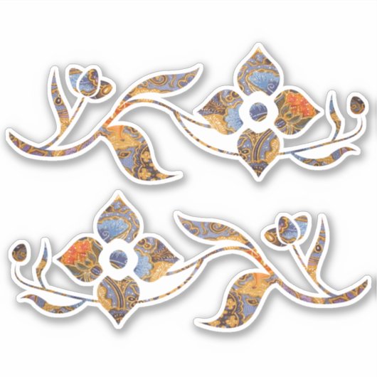 ファンタジアろうけつ染めフラワーステッカー シール (正面)