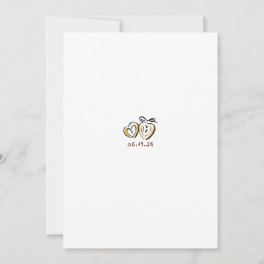 ファンタジックでおしゃれな手描きのドゥードル 秋の結婚式 招待状 (裏面)