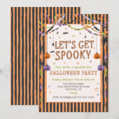 ファンタジックなお化けハロウィンパーティー 招待状 (正面/裏面)