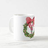 ファンタジックなくるみ割り人形のクリスマスリース コーヒーマグカップ (正面左)