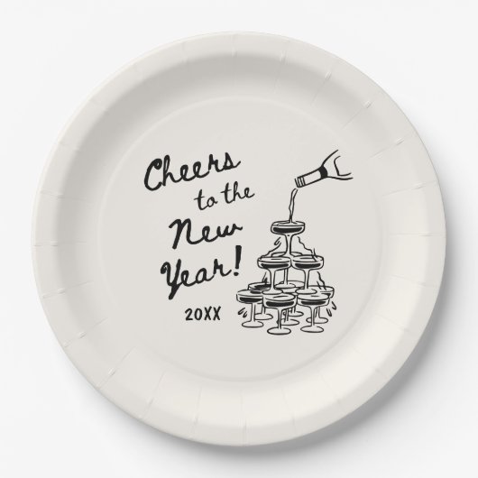 ファンタジックなディスコボール 新年のカウントダウンパーティー ペーパープレート (正面)