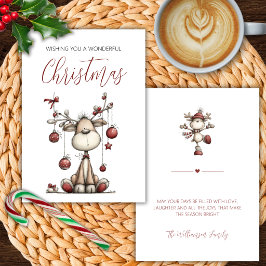 ファンタジックなトナカイのクリスマスカード 招待状