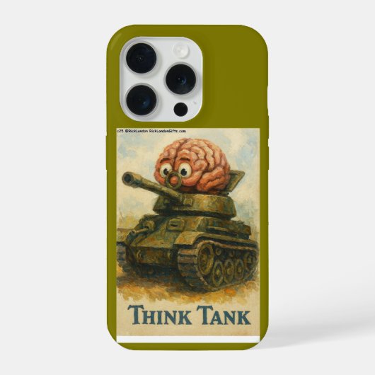 ファンタジックな思考戦車のカートゥーン デザイン iPhoneケース (裏面)