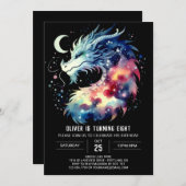 ファンタジックドラゴン誕生日の子ども 招待状 (正面/裏面)