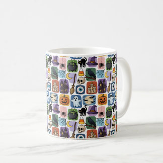 ファンタジックハロウィンパッチワーク柄 コーヒーマグカップ