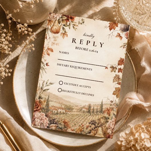 ファンタジックボホー秋の結婚式 出欠カード