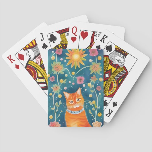 ファンタジック・フォークアートのトラ猫 トランプ (裏面)
