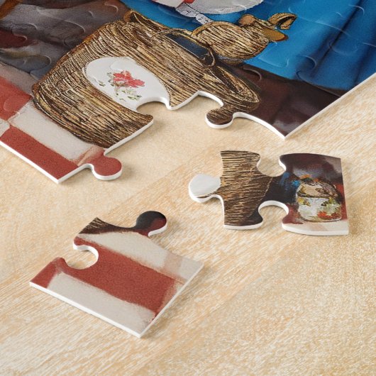 ファンタジーうさぎ茶パーティー動物 ジグソーパズル (側面)