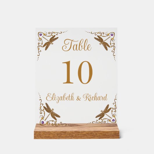 ファンタジーおとぎ結婚り話のテーブル番号 アクリルサイン (正面)