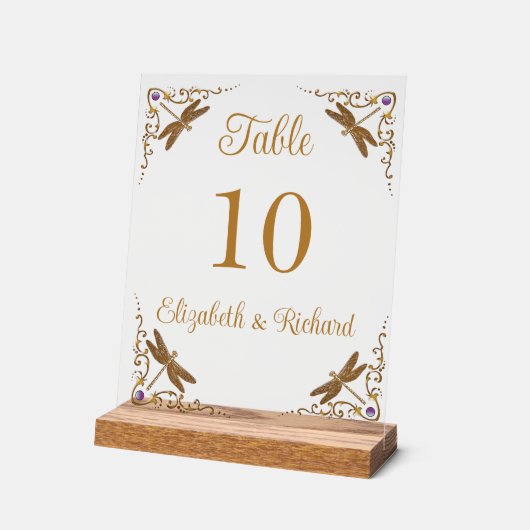 ファンタジーおとぎ結婚り話のテーブル番号 アクリルサイン (傾斜)