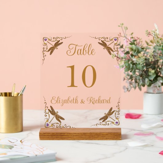 ファンタジーおとぎ結婚り話のテーブル番号 アクリルサイン (ウェディング)