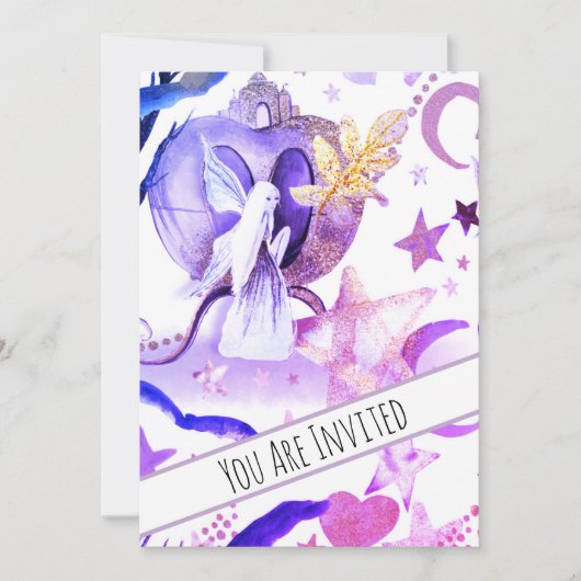 *~*ファンタジーおとぎ話スカイベビーシャワー招待状 招待状 (正面)