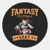 ファンタジーおもしろいサッカーのチャンピオンヤギ ラウンドシール (正面)