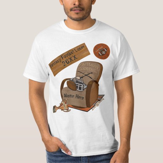 ファンタジーおもしろいサッカーの負けシャツパーソナライズされた Tシャツ (正面)