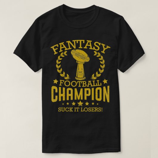 ファンタジーおもしろいサッカーチャンピオン荷車を引く2019 Tシャツ (デザイン正面)