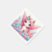 ファンタジーおもしろいユニコーン赤ちゃんシャワー スタンダードカクテルナプキン (角)
