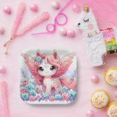 ファンタジーおもしろいユニコーン赤ちゃんシャワー ペーパープレート (パーティー)