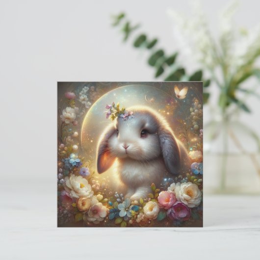 ファンタジーお洒落アートロプエイドバニーイースター シーズンカード (スタンド正面)